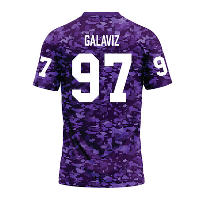 Tarleton State - NCAA Football : Gianni Galaviz - Purple Camo Premium Football Jersey-1