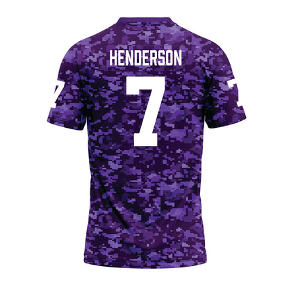 Tarleton State - NCAA Football : Mikey Henderson - Purple Camo Premium Football Jersey-1