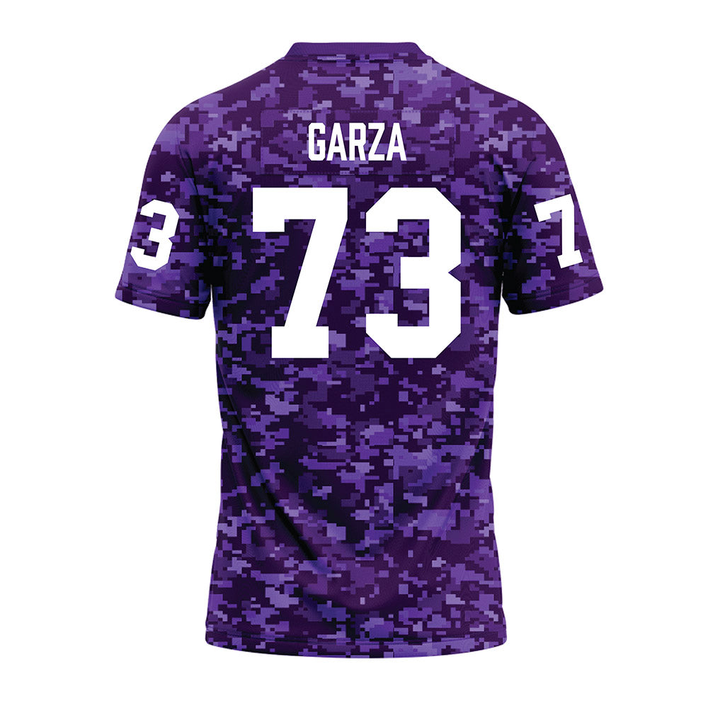 Tarleton State - NCAA Football : Rowdy Garza - Purple Camo Premium Football Jersey-1