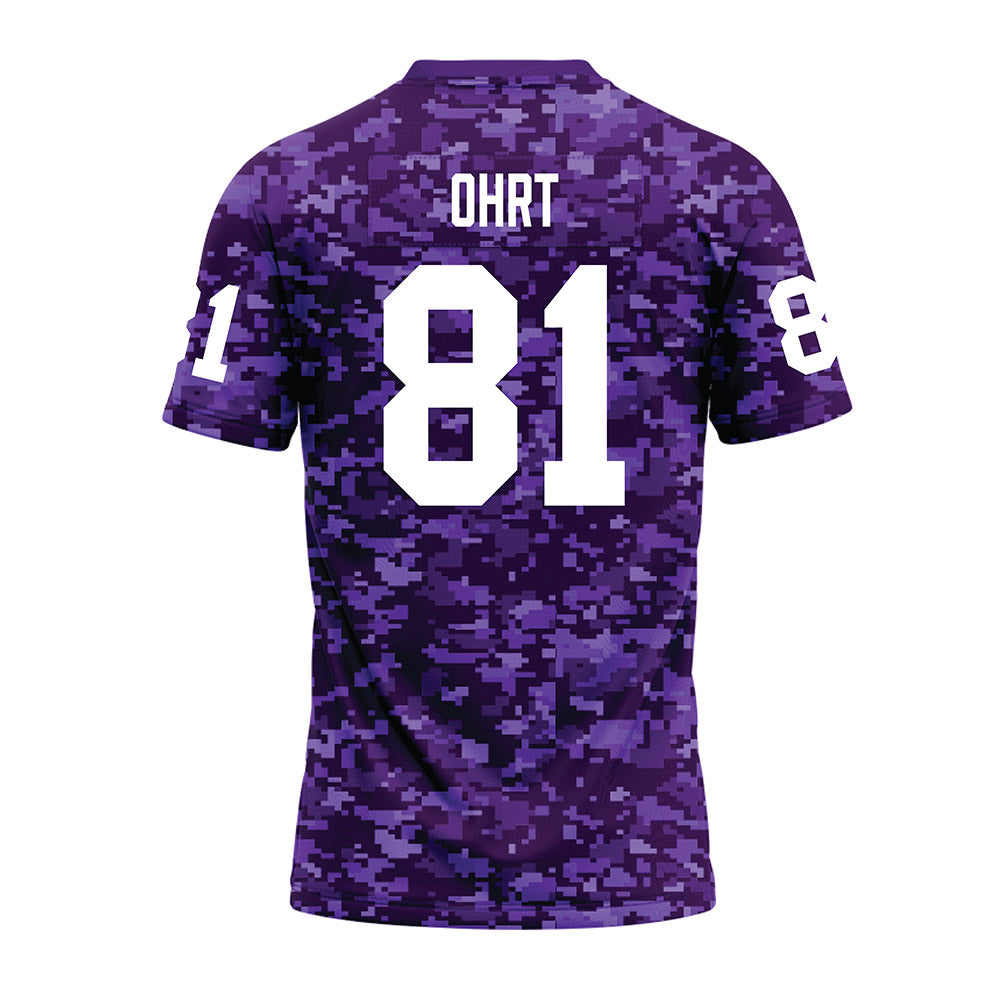 Tarleton State - NCAA Football : Fischer Ohrt - Purple Camo Premium Football Jersey-1