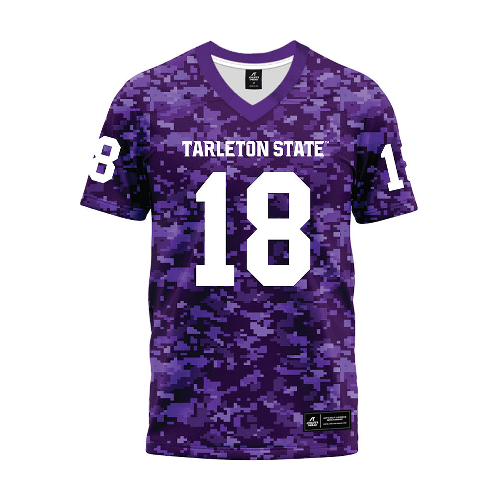 Tarleton State - NCAA Football : Matt Freeman - Purple Camo Premium Football Jersey-0