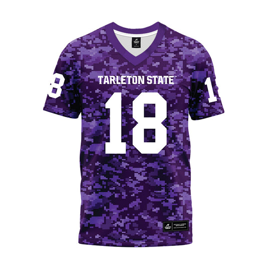 Tarleton State - NCAA Football : Matt Freeman - Purple Camo Premium Football Jersey-0