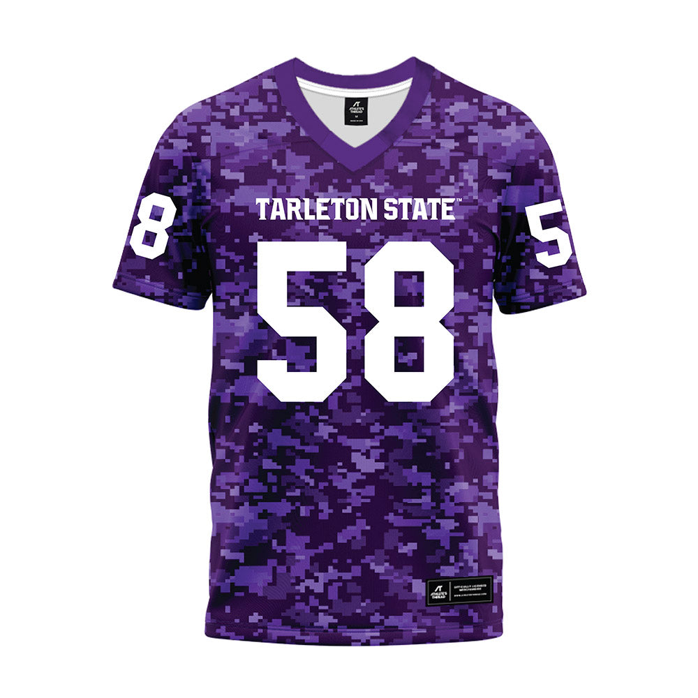 Tarleton State - NCAA Football : Artis Hall Jr - Purple Camo Premium Football Jersey-0