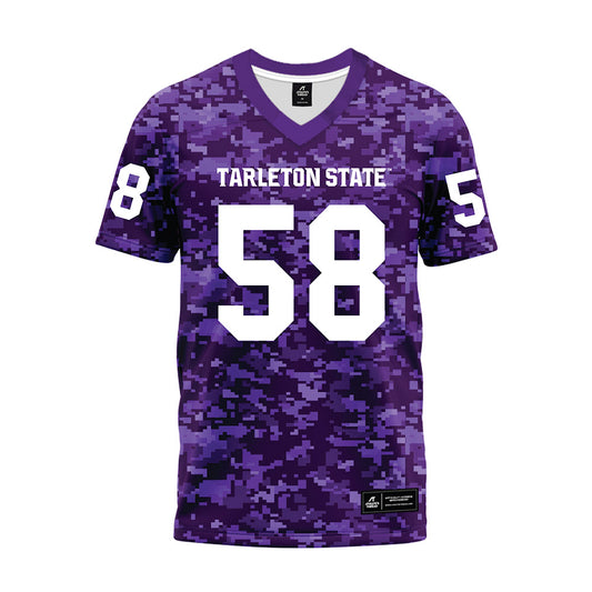 Tarleton State - NCAA Football : Artis Hall Jr - Purple Camo Premium Football Jersey-0