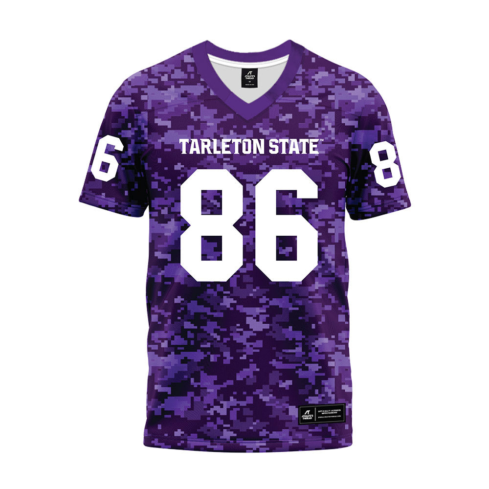 Tarleton State - NCAA Football : Matthew Bosset - Purple Camo Premium Football Jersey-0