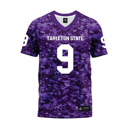 Tarleton State - NCAA Football : Tiar Young - Purple Camo Premium Football Jersey-0