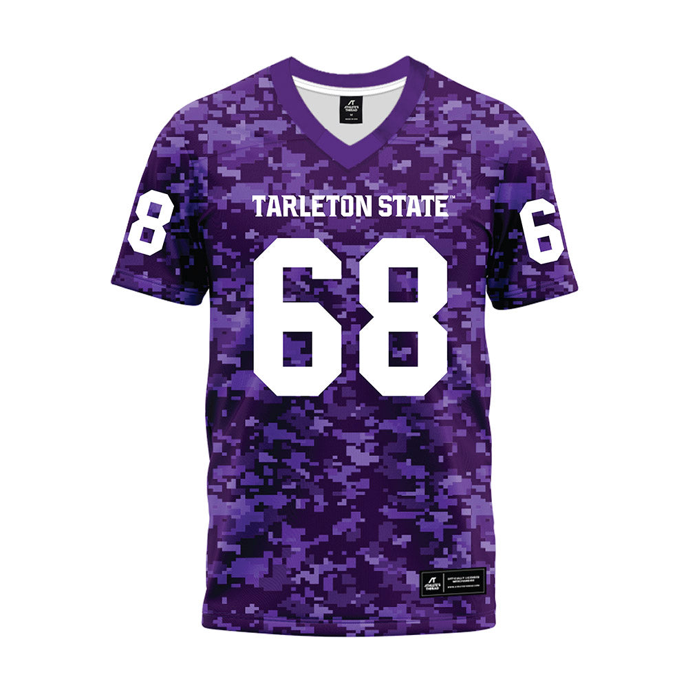 Tarleton State - NCAA Football : Jordan Love - Purple Camo Premium Football Jersey-0