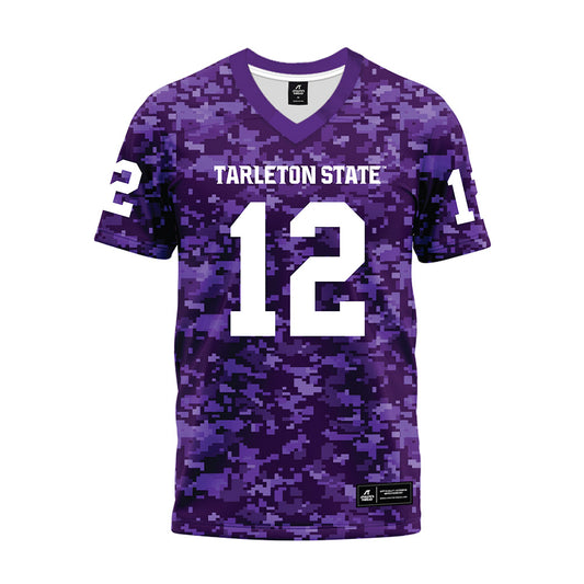 Tarleton State - NCAA Football : Devin Sterling - Purple Camo Premium Football Jersey-0