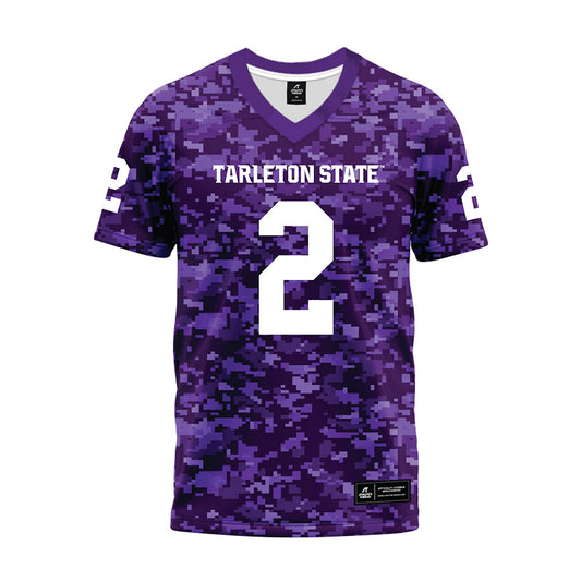 Tarleton State - NCAA Football : Cody Jackson - Purple Camo Premium Football Jersey-0
