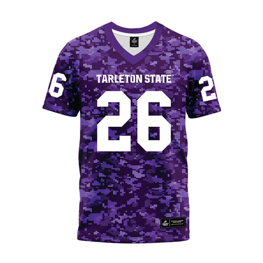 Tarleton State - NCAA Football : Brandon Tolvert - Purple Camo Premium Football Jersey-0