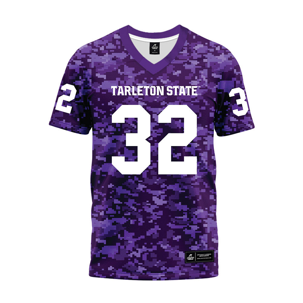 Tarleton State - NCAA Football : Kristian Dalton - Purple Camo Premium Football Jersey-0