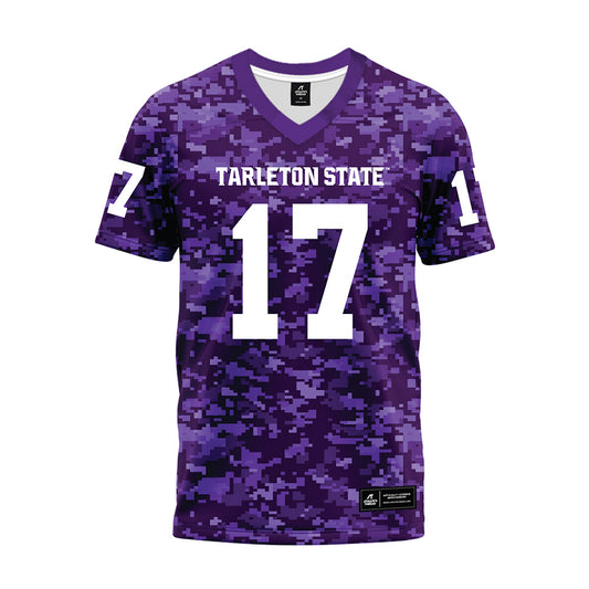 Tarleton State - NCAA Football : CJ Wells - Purple Camo Premium Football Jersey-0