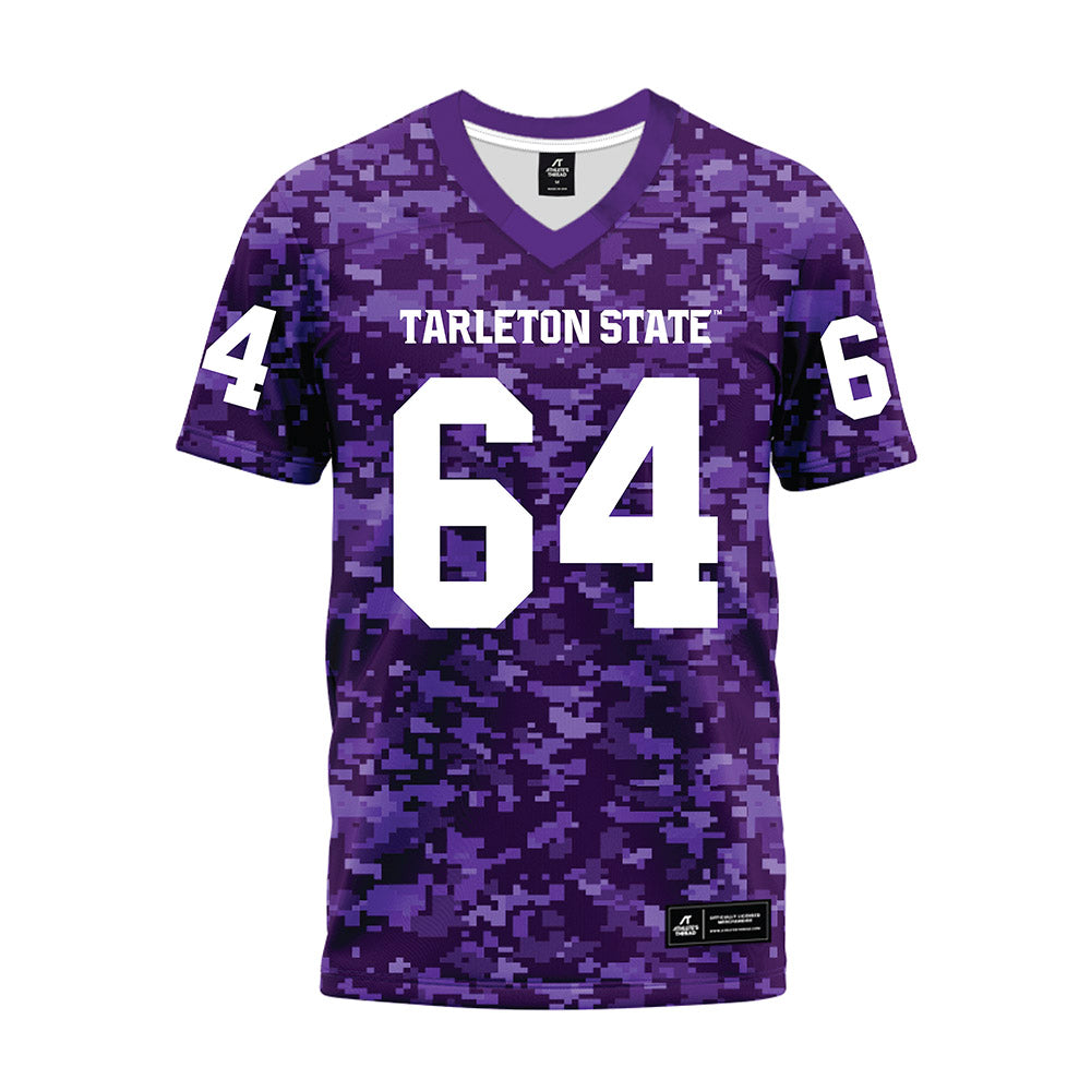Tarleton State - NCAA Football : Rikter Connally - Purple Camo Premium Football Jersey-0