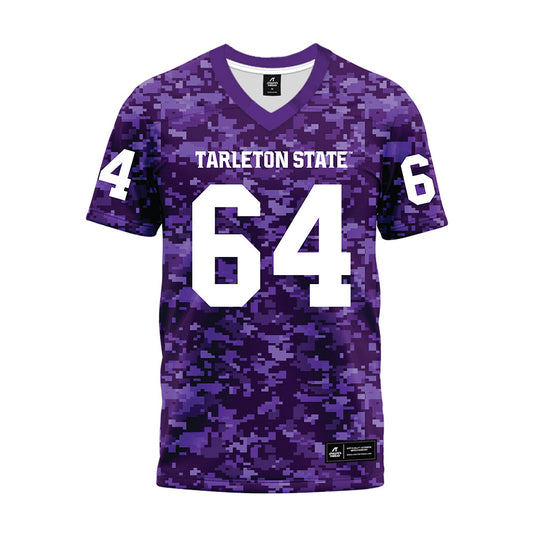 Tarleton State - NCAA Football : Rikter Connally - Purple Camo Premium Football Jersey-0