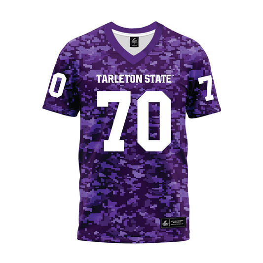 Tarleton State - NCAA Football : Antonio Heath - Purple Camo Premium Football Jersey-0