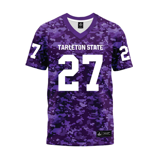 Tarleton State - NCAA Football : Andre Thomas - Purple Camo Premium Football Jersey-0