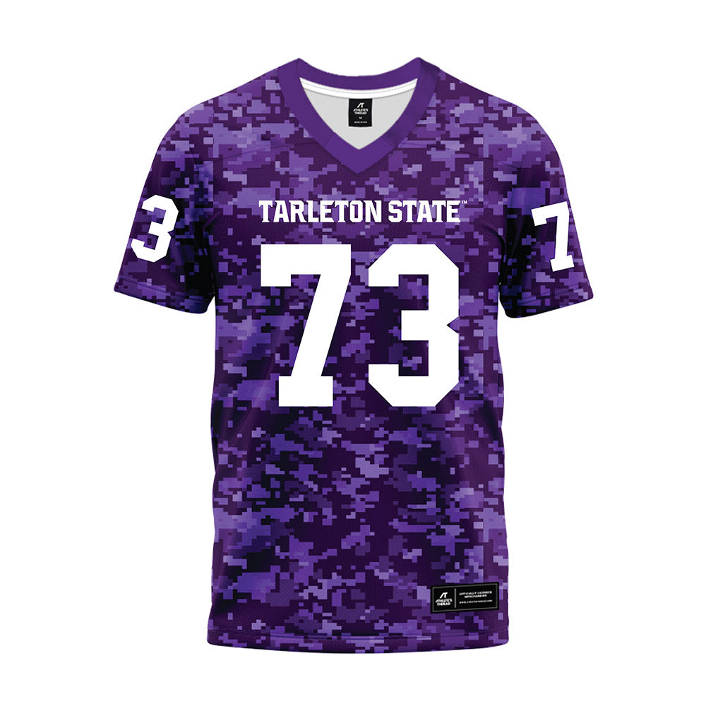 Tarleton State - NCAA Football : Rowdy Garza - Purple Camo Premium Football Jersey-0