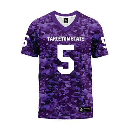 Tarleton State - NCAA Football : Dabari Hawkins - Purple Camo Premium Football Jersey-0