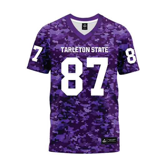Tarleton State - NCAA Football : Rodrick Weaver Jr - Purple Camo Premium Football Jersey-0