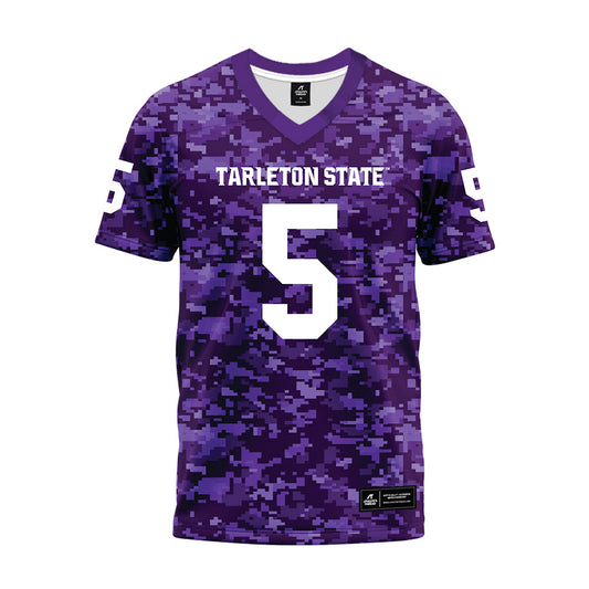 Tarleton State - NCAA Football : Keylan Johnson - Purple Camo Premium Football Jersey-0