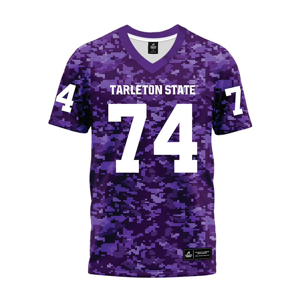 Tarleton State - NCAA Football : Kariem Al Soufi - Purple Camo Premium Football Jersey-0