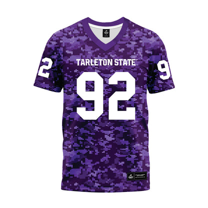 Tarleton State - NCAA Football : Tramaine Chism - Purple Camo Premium Football Jersey-0