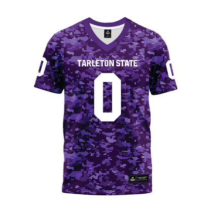 Tarleton State - NCAA Football : Tre Page III - Purple Camo Premium Football Jersey-0