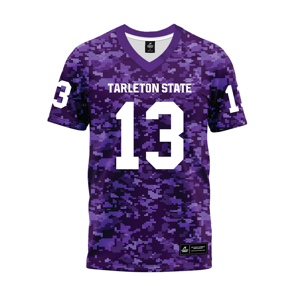 Tarleton State - NCAA Football : Marsean Fisher - Purple Camo Premium Football Jersey-0