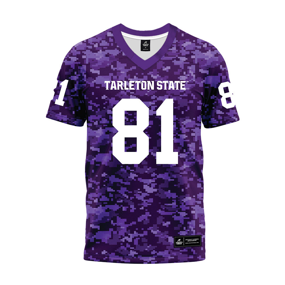 Tarleton State - NCAA Football : Fischer Ohrt - Purple Camo Premium Football Jersey-0