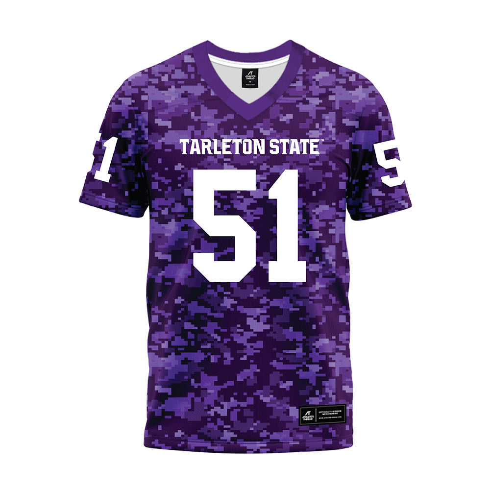 Tarleton State - NCAA Football : Dillon Brooks - Purple Camo Premium Football Jersey-0