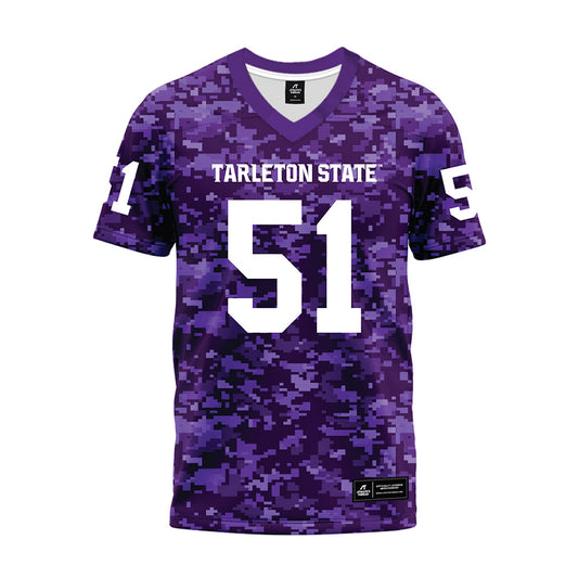 Tarleton State - NCAA Football : Dillon Brooks - Purple Camo Premium Football Jersey-0