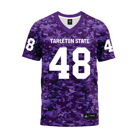 Tarleton State - NCAA Football : Reese Woerner - Purple Camo Premium Football Jersey-0