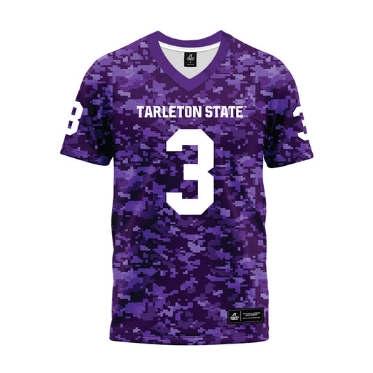 Tarleton State - NCAA Football : Les Odimara - Purple Camo Premium Football Jersey-0