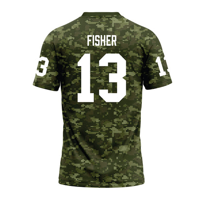 Tarleton State - NCAA Football : Marsean Fisher - Military Green Camo Premium Football Jersey-1
