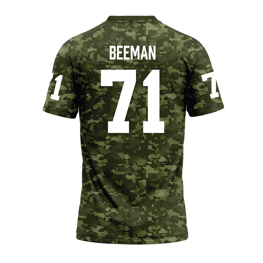 Tarleton State - NCAA Football : Connor Beeman - Military Green Camo Premium Football Jersey-1
