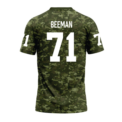 Tarleton State - NCAA Football : Connor Beeman - Military Green Camo Premium Football Jersey-1