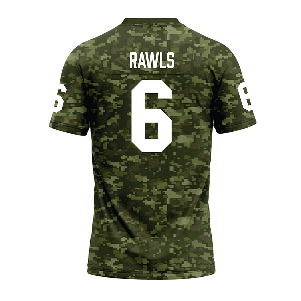 Tarleton State - NCAA Football : Ty Rawls - Military Green Camo Premium Football Jersey-1