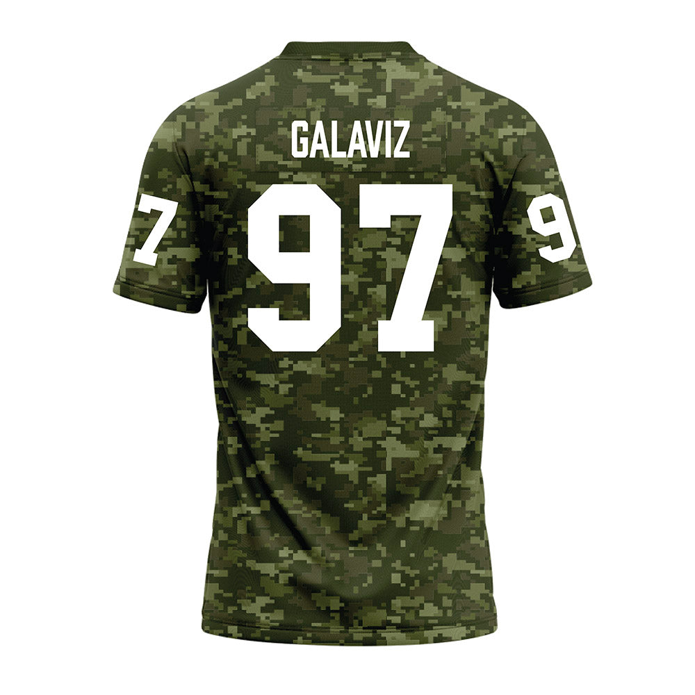 Tarleton State - NCAA Football : Gianni Galaviz - Military Green Camo Premium Football Jersey-1