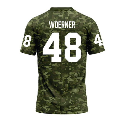 Tarleton State - NCAA Football : Reese Woerner - Military Green Camo Premium Football Jersey-1