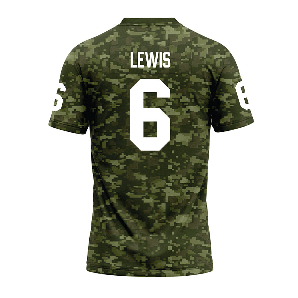 Tarleton State - NCAA Football : Caleb Lewis - Military Green Camo Premium Football Jersey-1