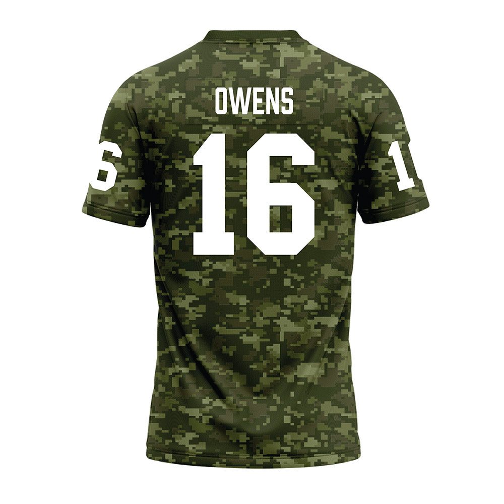 Tarleton State - NCAA Football : AJ Owens - Military Green Camo Premium Football Jersey-1