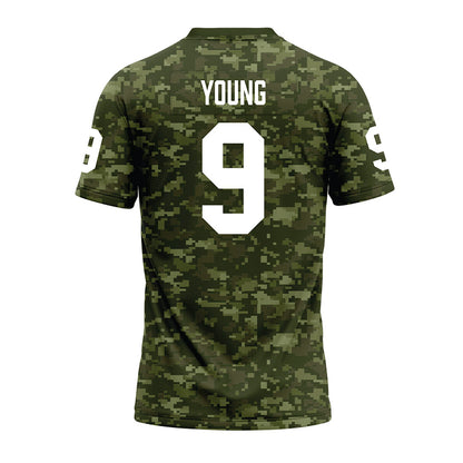Tarleton State - NCAA Football : Tiar Young - Military Green Camo Premium Football Jersey-1