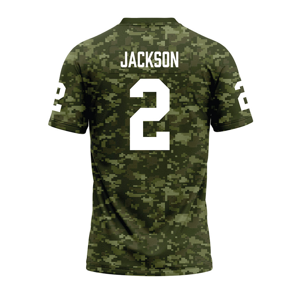 Tarleton State - NCAA Football : Cody Jackson - Military Green Camo Premium Football Jersey-1