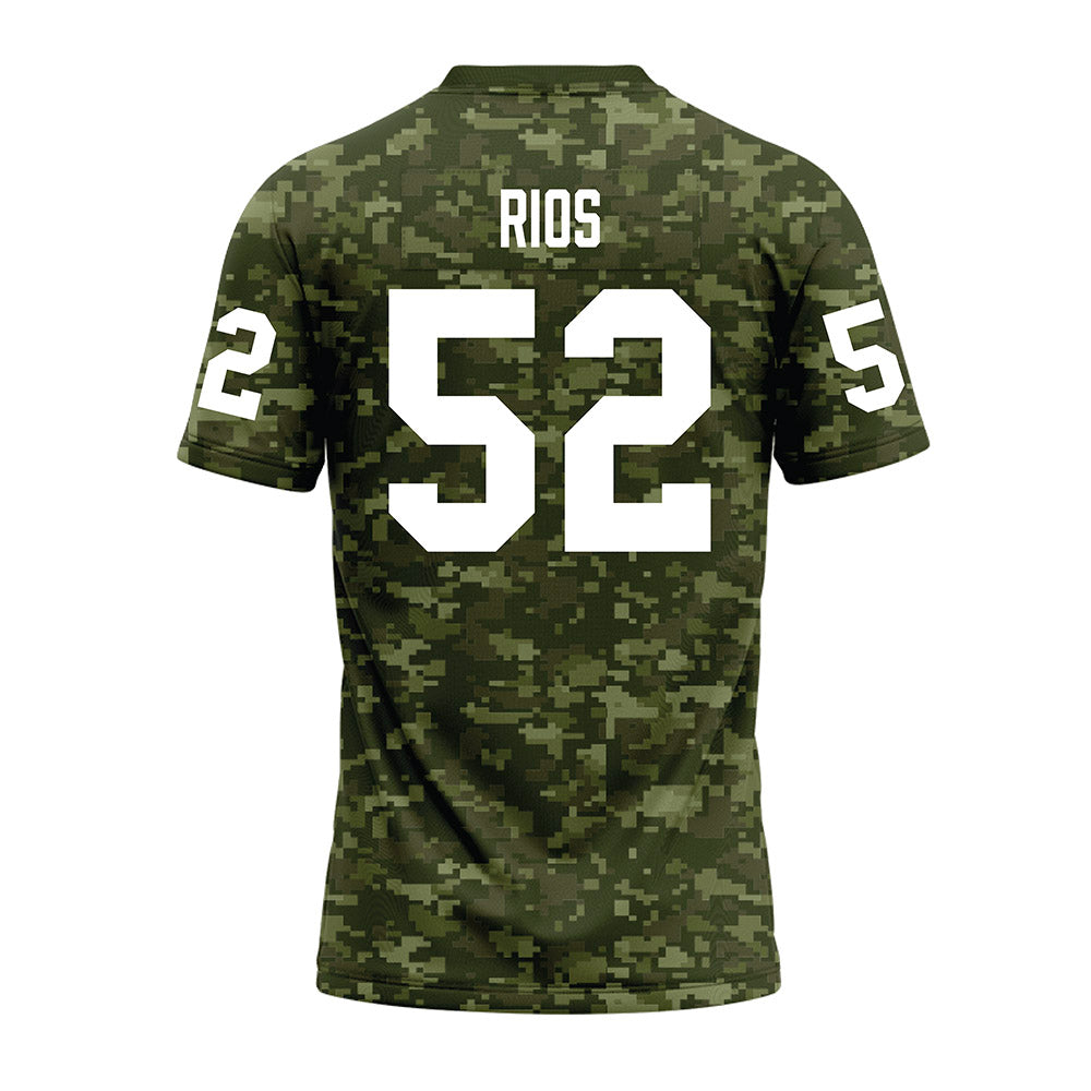 Tarleton State - NCAA Football : Robert Rios - Military Green Camo Premium Football Jersey-1