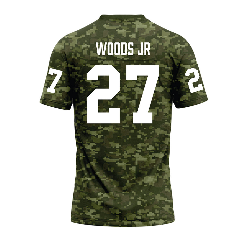 Tarleton State - NCAA Football : Stephen Woods Jr - Military Green Camo Premium Football Jersey-1