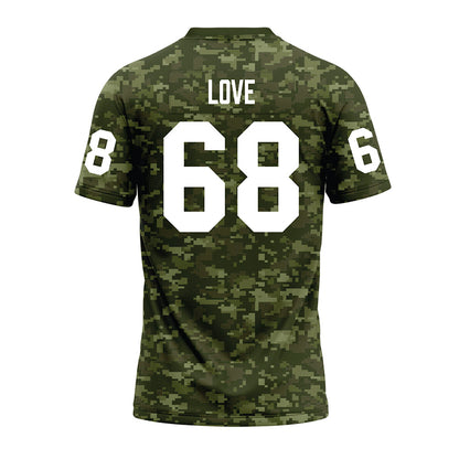Tarleton State - NCAA Football : Jordan Love - Military Green Camo Premium Football Jersey-1