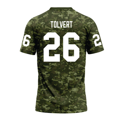 Tarleton State - NCAA Football : Brandon Tolvert - Military Green Camo Premium Football Jersey-1