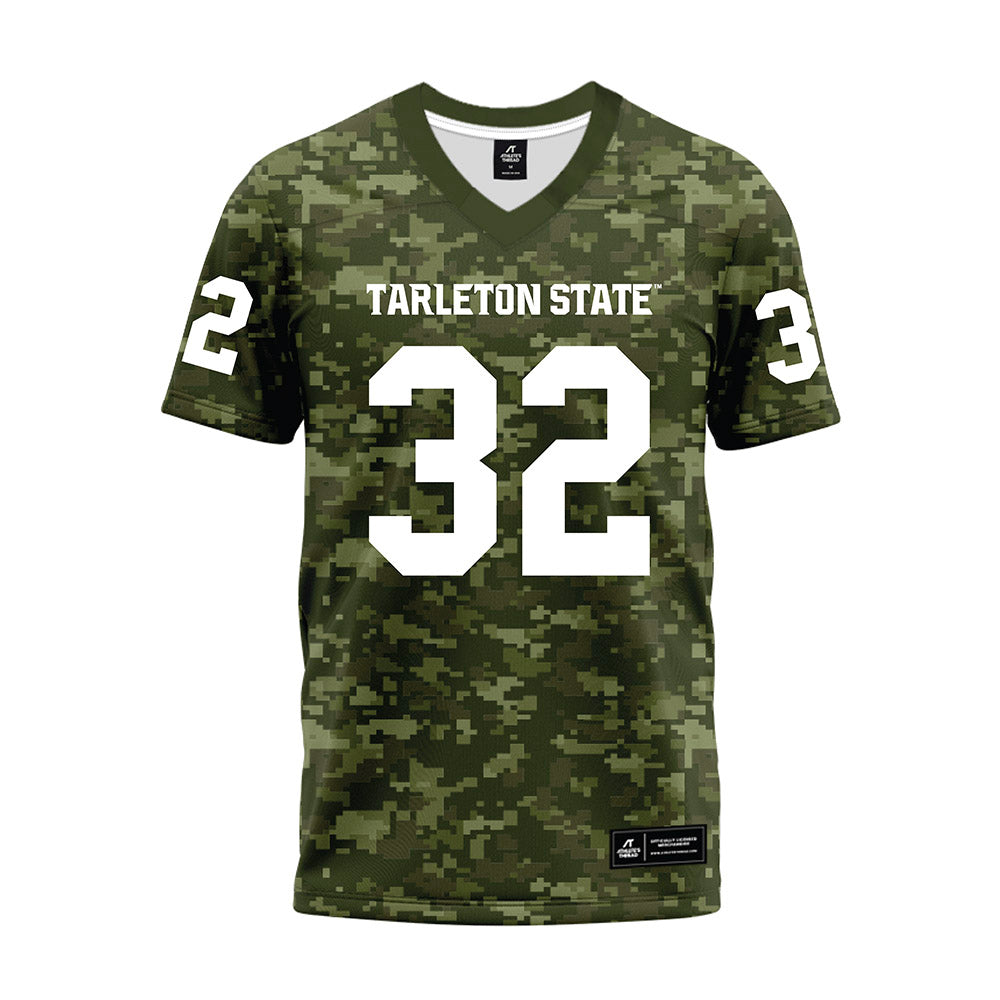 Tarleton State - NCAA Football : Kristian Dalton - Military Green Camo Premium Football Jersey-0