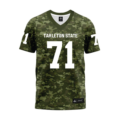 Tarleton State - NCAA Football : Connor Beeman - Military Green Camo Premium Football Jersey-0