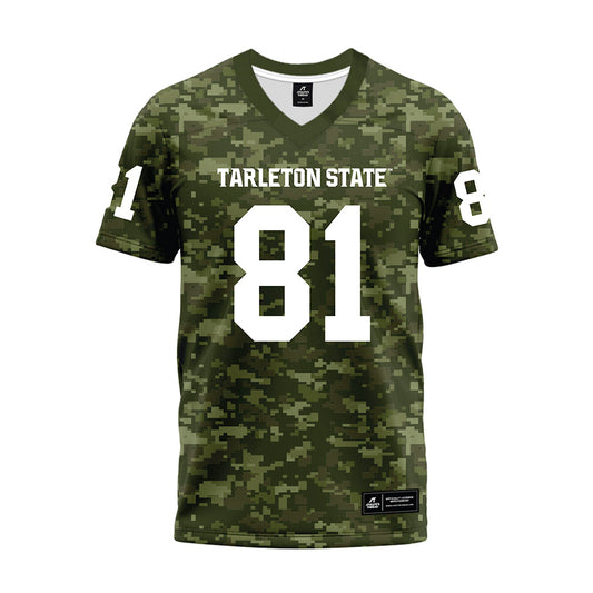 Tarleton State - NCAA Football : Fischer Ohrt - Military Green Camo Premium Football Jersey-0